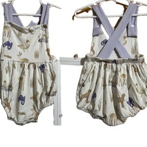 BAMBOO Kids crisscrossed One Piece - Cream and Purple